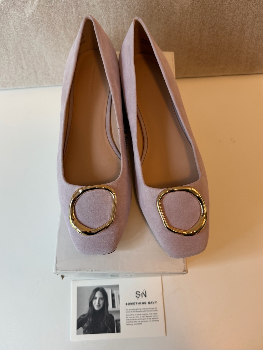 Something Navy suede flats | lilac suede | size 8 | NWT